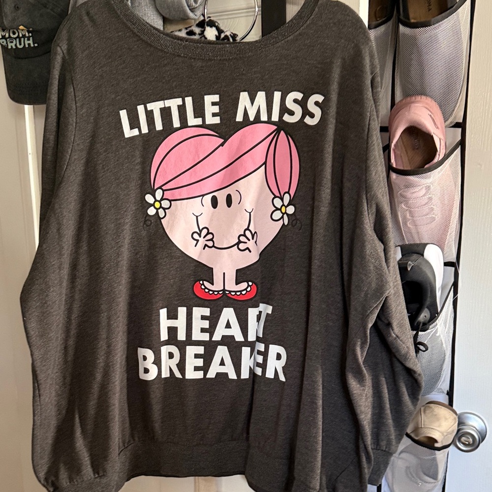 Torrid Women’s Little Miss Heartbreaker  Shirt - Gray